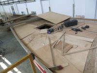 Day 22 - Deck was reconstructed on the lower layer of fiberglass sandwich with plywood