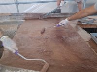 Day 34 - More layers of fiberglass cloth & polyester resin applied