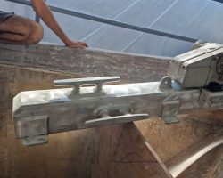 Bowsprit and windlass are lifted to the deck