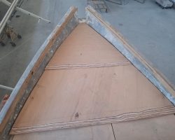 The deck at the bow is reconstructed & reinforced