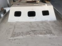 Day 136- Mast step area is reinforced with 5 mm aluminum plate, 12 mm plywood and fiberglass